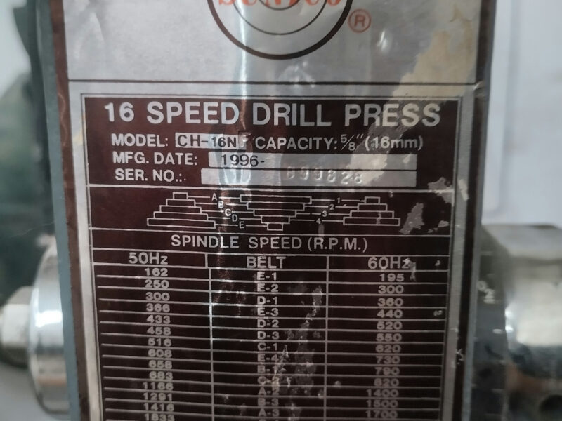 Taladro de Banco | Taladro de árbol | Taladro de carpintería 5/8" (16 mm) Marca Sunico
