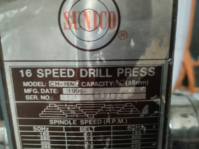 Taladro de Banco | Taladro de árbol | Taladro de carpintería 5/8" (16 mm) Marca Sunico